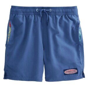 Vineyard Vines Boy's Patchwork Panel Chappy Swim Trunks - Size XL (18)